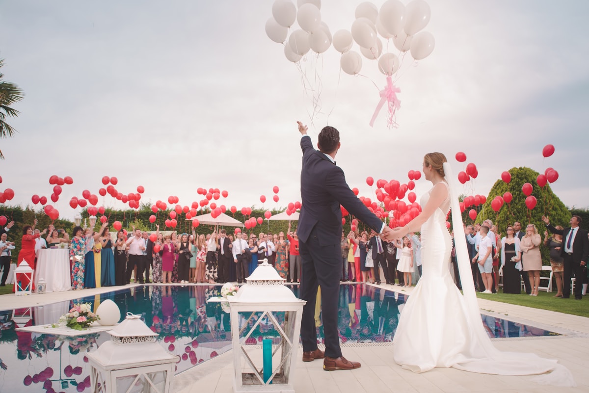 Newlyweds celebrating together